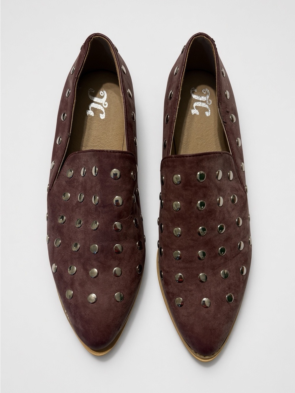 Journee Collection Light Maroon Studded Loafers Women’s Size 8.5